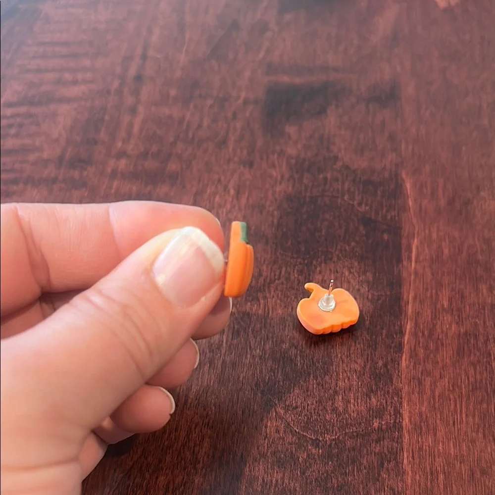 Orange Pumpkin Stud Earrings